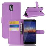 Litchi Texture Horizontal Flip Leather Case for Nokia 3.1, with Wallet & Holder & Card Slots (Purple)