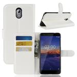 Litchi Texture Horizontal Flip Leather Case for Nokia 3.1, with Wallet & Holder & Card Slots (White)