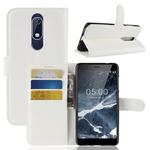 Litchi Texture Horizontal Flip Leather Case for Nokia 5.1, with Wallet & Holder & Card Slots (White)