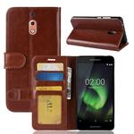 PU + TPU Crazy Horse Texture Horizontal Flip Leather Case for Nokia 2.1, with Wallet & Holder & Card Slots (Brown)