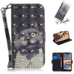 3D Colored Drawing Hug Cat Pattern Horizontal Flip Leather Case for Nokia 4.2, with Holder & Card Slots & Wallet