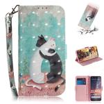 3D Colored Drawing Cats Pattern Horizontal Flip Leather Case for Nokia 3.2, with Holder & Card Slots & Wallet