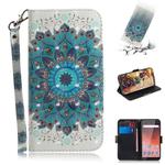 3D Colored Drawing Peacock Wreath Pattern Horizontal Flip Leather Case for Nokia 1 Plus, with Holder & Card Slots & Wallet