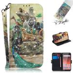 3D Colored Drawing Animals Pattern Horizontal Flip Leather Case for Nokia 1 Plus, with Holder & Card Slots & Wallet