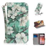 3D Colored Drawing Watercolor Flower Pattern Horizontal Flip Leather Case for Nokia 1 Plus, with Holder & Card Slots & Wallet