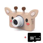 D9 8.0 Mega Pixel Lens Fashion Thin and Light Mini Digital Sport Camera with 2.0 inch Screen & Giraffe Shape Protective Case & 16G Memory for Children