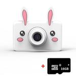 D9 8.0 Mega Pixel Lens Fashion Thin and Light Mini Digital Sport Camera with 2.0 inch Screen & Rabbit Shape Protective Case & 16G Memory for Children