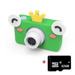 D9 8.0 Mega Pixel Lens Fashion Thin and Light Mini Digital Sport Camera with 2.0 inch Screen & Frog Shape Protective Case & 32G Memory for Children