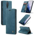 CaseMe-013 Multifunctional Retro Frosted Horizontal Flip Leather Case for OnePlus 7 Pro, with Card Slot & Holder & Zipper Wallet & Photo Frame(Blue)