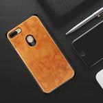 MOFI PC+TPU+PU Leather Protective Back Case for OPPO F9 (F9 Pro) (Light Brown)