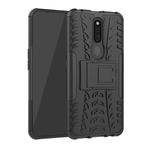 Shockproof  PC + TPU Tire Pattern Case for OPPO F11 Pro, with Holder (Black)
