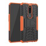 Shockproof  PC + TPU Tire Pattern Case for OPPO F11 Pro, with Holder (Orange)