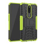 Shockproof  PC + TPU Tire Pattern Case for OPPO F11 Pro, with Holder (Green)