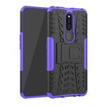 Shockproof  PC + TPU Tire Pattern Case for OPPO F11 Pro, with Holder (Purple)