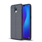 Litchi Texture TPU Shockproof Case for OPPO R17 (Navy Blue)