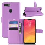 Retro Crazy Horse Texture Horizontal Flip Leather Case for OPPO Realme 2, with Holder & Card Slots & Wallet(Purple)