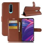 Litchi Texture Horizontal Flip Leather Case for OPPO R17 Pro, with Wallet & Holder & Card Slots (Brown)