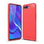 Brushed Texture Carbon Fiber TPU Case for OPPO K1 (Red)