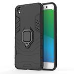 PC + TPU Shockproof Protective Case for OPPO R9 Plus, with Magnetic Ring Holder (Black)