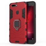 PC + TPU Shockproof Protective Case for OPPO R11s Plus, with Magnetic Ring Holder (Red)