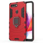 PC + TPU Shockproof Protective Case for OPPO R15 Pro, with Magnetic Ring Holder (Red)