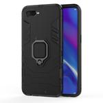 PC + TPU Shockproof Protective Case for OPPO K1, with Magnetic Ring Holder (Black)