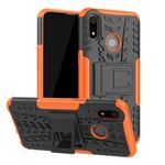 Tire Texture TPU+PC Shockproof Case for OPPO Realme 3, with Holder (Orange)