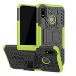 Tire Texture TPU+PC Shockproof Case for OPPO Realme 3, with Holder (Green)
