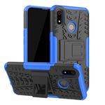 Tire Texture TPU+PC Shockproof Case for OPPO Realme 3, with Holder (Blue)