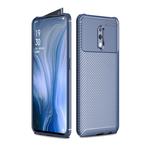 Carbon Fiber Texture Shockproof TPU Case for OPPO Reno (Blue)