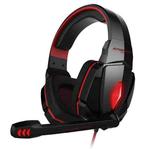 KOTION EACH G4000 Stereo Gaming Headphone Headset Headband with Mic Volume Control LED Light for PC Gamer,Cable Length: About 2.2m(Red + Black)