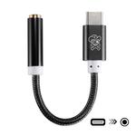 ENKAY Hat-Prince USB-C / Type-C to 3.5mm Nylon Woven Audio Adapter, Length: about 10cm(Black)