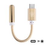 ENKAY Hat-Prince USB-C / Type-C to 3.5mm Nylon Woven Audio Adapter, Length: about 10cm(Gold)