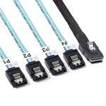 Mini SAS (SFF-8087) to 4 x SATA 7-Pin Female Forward Breakout 6Gbps Data Cable, Length: 50cm