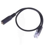 3.5mm Jack to RJ9 PC / Mobile Phones Headset to Office Phone Adapter Convertor Cable, Length: 32cm(Black)