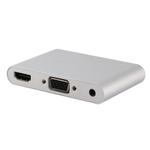 P27 Metal Cover Micro USB to HDMI + VGA HDTV Converter Digital AV Adapter, Power by EZCast, Support iOS / Android / Windows System(Silver)