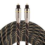 10m OD6.0mm Gold Plated Metal Head Woven Net Line Toslink Male to Male Digital Optical Audio Cable