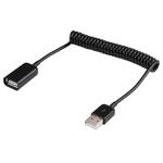 1m USB-A Male to USB-A Female Spring Coiled Cable