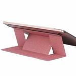 Build-in Magnetic Design Adjustable Automatic Adsorption Laptop PU Stand(Pink)