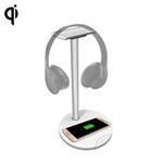 New Bee 2 in 1 ABS + Aluminium Alloy + TPU Material Headphone Holder / Headset Stand & QI Standard Wireless Charging Transmitter(Silver)