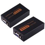 VGA & Audio Extender 1920x1440 HD 100m Cat5e / 6-568B Network Cable Sender Receiver Adapter, EU Plug(Black)