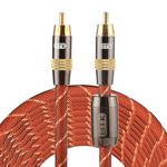 EMK TZ/A 8m OD8.0mm Gold Plated Metal Head RCA to RCA Plug Digital Coaxial Interconnect Cable Audio / Video RCA Cable