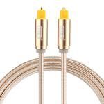 EMK 1m OD4.0mm Gold Plated Metal Head Woven Line Toslink Male to Male Digital Optical Audio Cable(Gold)