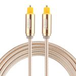 EMK 1.5m OD4.0mm Gold Plated Metal Head Woven Line Toslink Male to Male Digital Optical Audio Cable(Gold)
