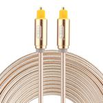 EMK 5m OD4.0mm Gold Plated Metal Head Woven Line Toslink Male to Male Digital Optical Audio Cable(Gold)