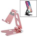 ROOSTAND R2 Aluminum Alloy Mobile Desktop Tablet Bracket Double Folding Lazy Artifact, Size: 6.4x7x9cm(Rose Gold)