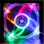 12025 4 Pin DC 12V 0.30A Computer Case Cooler Cooling Fan with LED Color Light, Size: 120x120x25mm(Transparent)