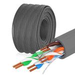 NUOFUKE 058 CAT 6E 8 Core Oxygen-Free Copper Gigabit Home Network Cable, Cable Length: 300m(Dark Gray)