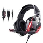 ONIKUMA K18 Cool Light Wired Gaming Headphone for PS4, Computer (Black Red)