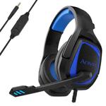 SADES MH602 3.5mm Plug Wire-controlled E-sports Gaming Headset with Retractable Microphone, Cable Length: 2.2m(Black Blue)